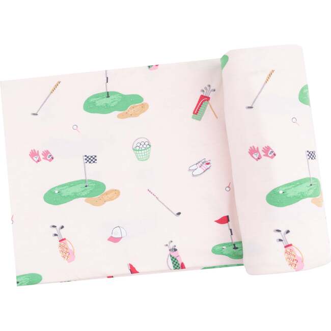 Swaddle Blanket - Golf Things, Pink - Swaddles - 1