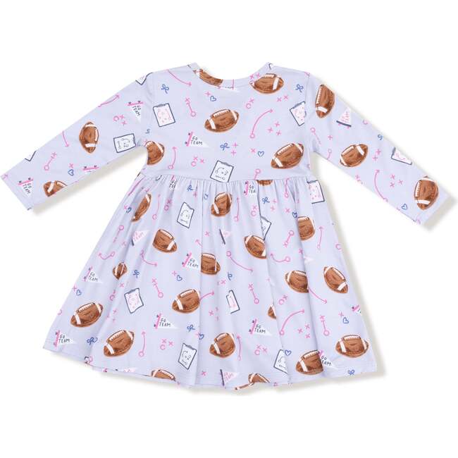 Twirly Long Sleeve Dress, Lilac Football - Dresses - 3