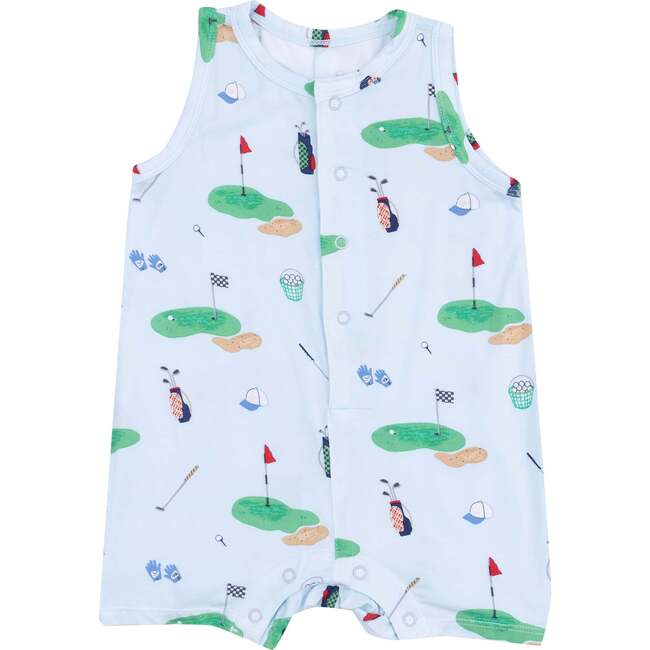 Sleeveless Shortie Romper, Golf Things Blue - Rompers - 1