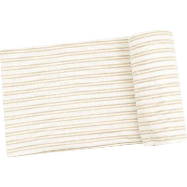 Swaddle Blanket, Stripe Oxford Tan - Swaddles - 1