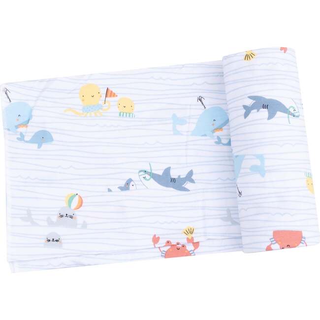 Swaddle Blanket, Sea Stripes - Swaddles - 1