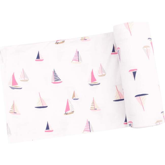 Swaddle Blanket, Sailboats Pink - Swaddles - 1