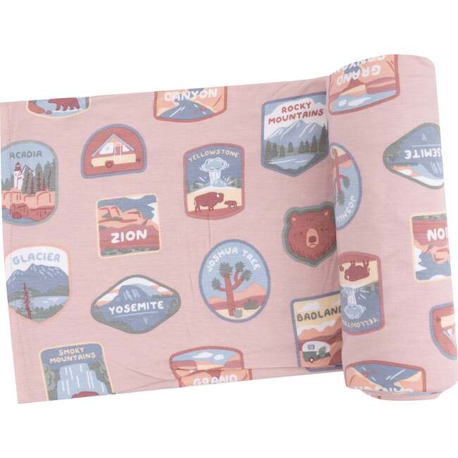 Swaddle Blanket, National Park Patches Pink - Swaddles - 1