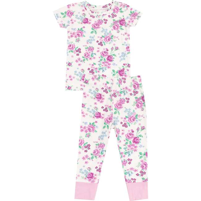 Short Sleeve Loungewear Set, Cute Little Roses - Mixed Apparel Set - 1