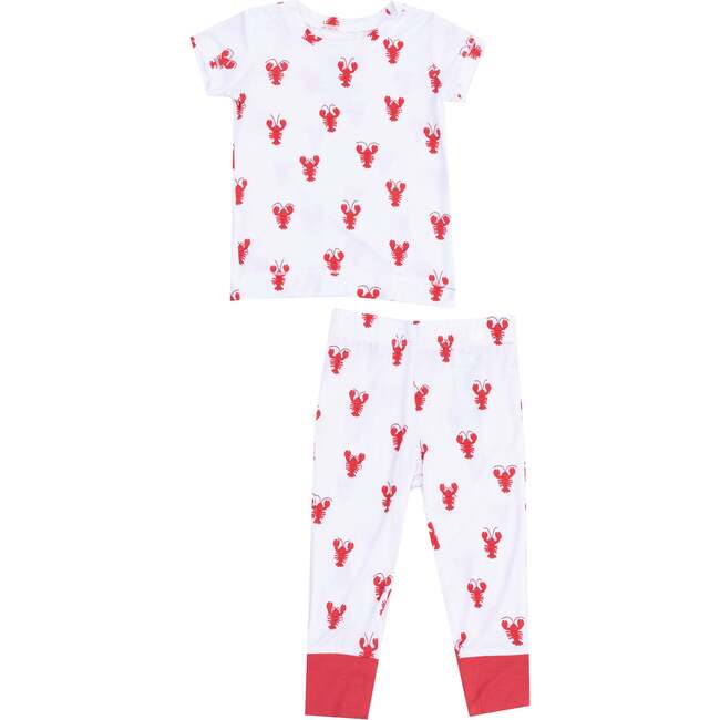 Short Sleeve Loungewear, Lobster Bamboo, White - Mixed Apparel Set - 1