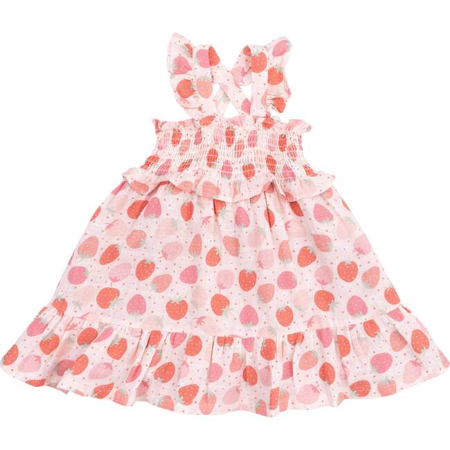 Smocked Ruffle Sundress, Strawberry Bliss - Dresses - 1