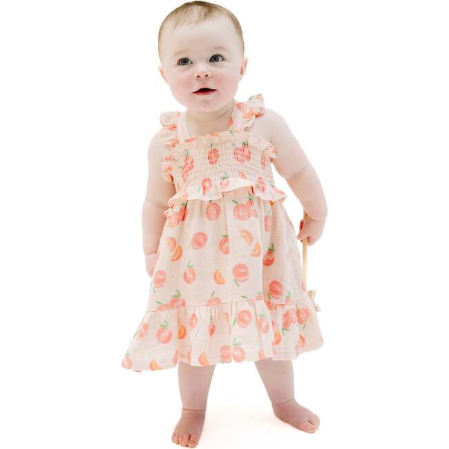 Smocked Ruffle Sundress & Diaper Cover -Sweet Peach - Dresses - 1