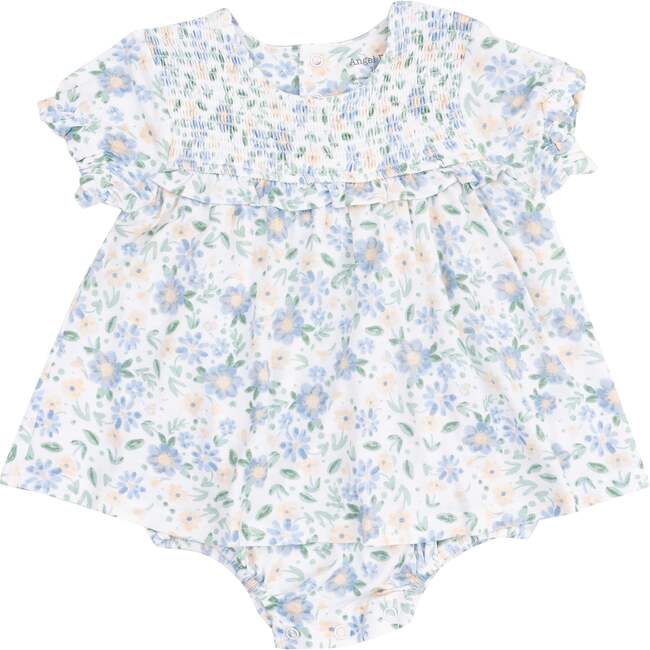 Smocked Ruffle Bubble with Skirt, Baby Veronical Floral - Dresses - 1