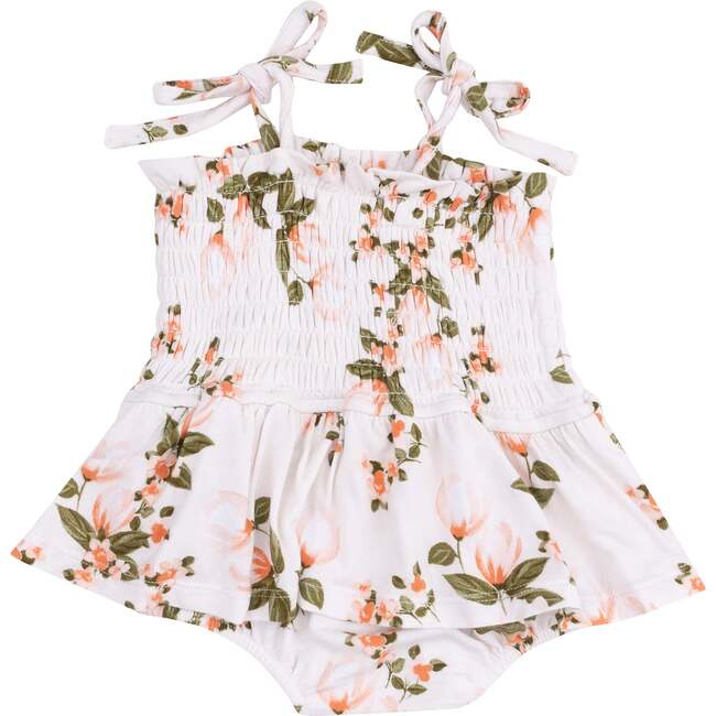 Smocked Bubble with Skirt, Floating Magnolia - Dresses - 1