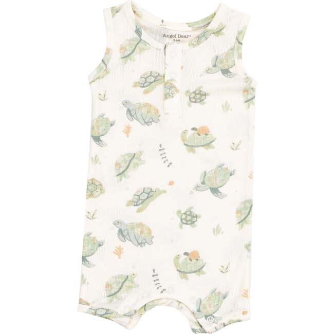 Sleevless Shortie Romper, Sea Turtles - Rompers - 1