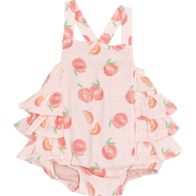 Ruffle Sunsuit, Sweet Peach - Rompers - 1