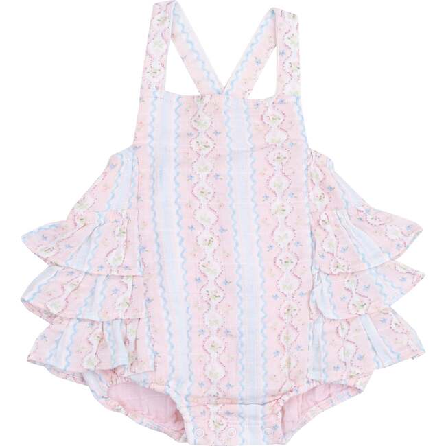 Ruffle Sunsuit, Ogee Floral - Rompers - 1
