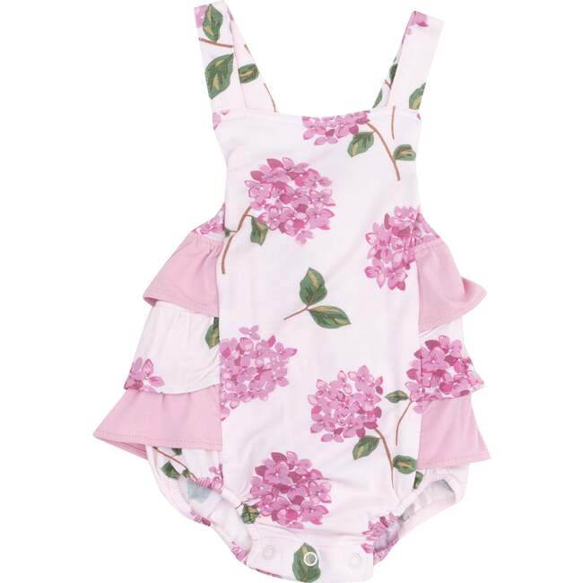 Ruffle Sunsuit, Hydrangeas - Rompers - 1