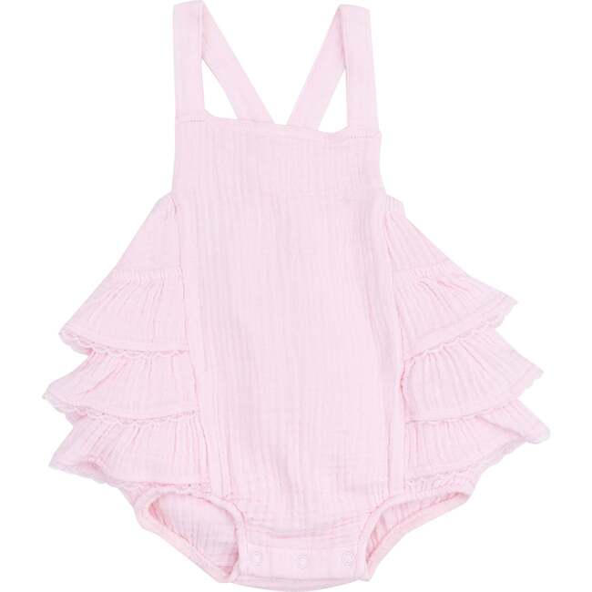 Ruffle Sunsuit, Solid Muslin Ballerina - Rompers - 1