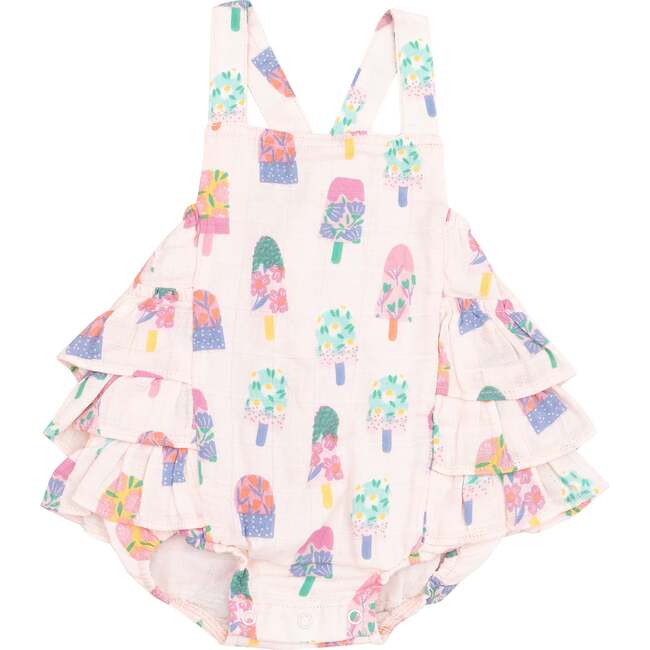 Ruffle Sunsuit, Floral Popsicles - Rompers - 1