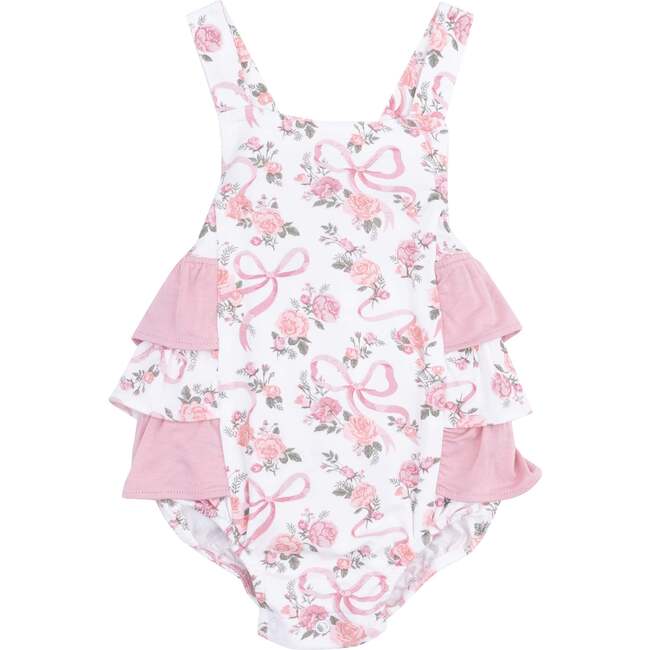 Ruffle Sunsuit, Ribbons and Flowers - Rompers - 1