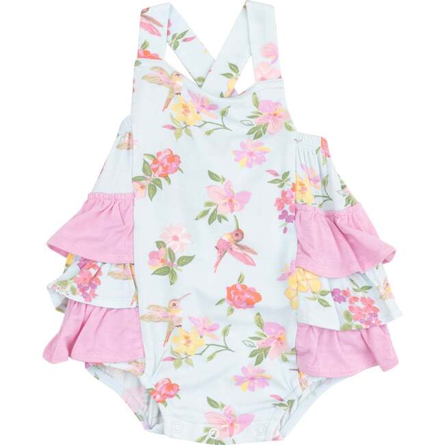 Ruffle Sunsuit, Cute Hummingbirds - Rompers - 1