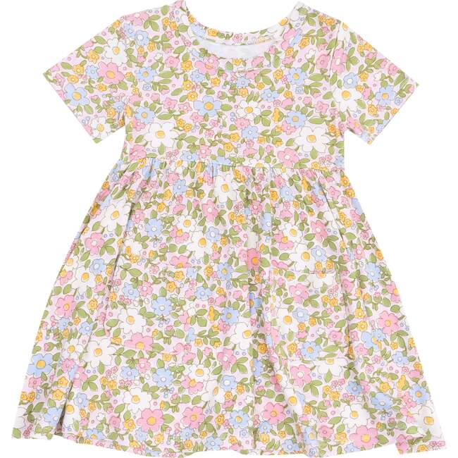 Short Sleeve Twirly Dress, Bubbly Baby Calico, mulit - Dresses - 1