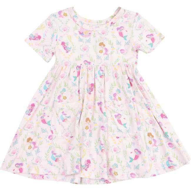 Short Sleeve Twirly Dress, Mermaids - Dresses - 1