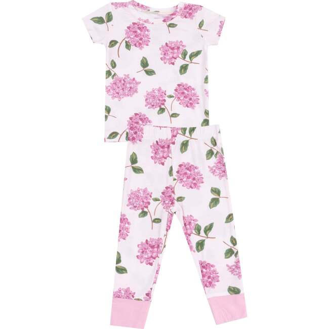 Short Sleeve Loungewear Set, Hydrangeas - Mixed Apparel Set - 1