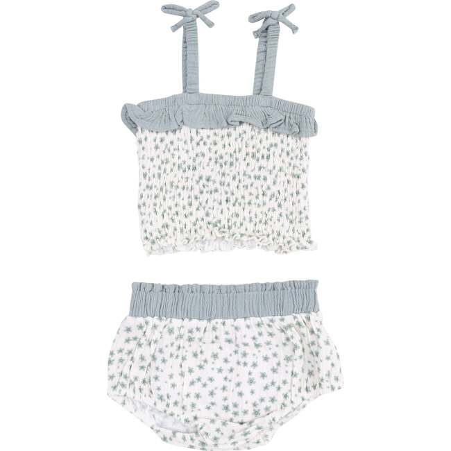 Smocked Ruffle Top and Bloomer, Jadeite Simple Floral - Mixed Apparel Set - 1