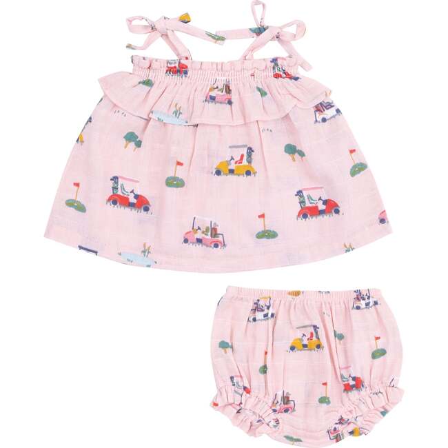 Ruffle Top & Bloomer, Golf Cart Cuties Pink - Mixed Apparel Set - 1