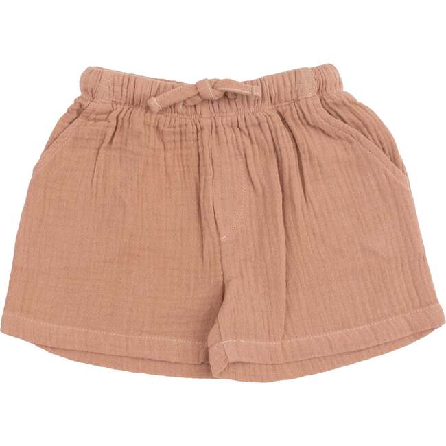 Short, Solid Muslin Camel - Shorts - 1