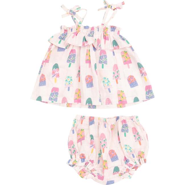 Ruffle Top & Bloomer, Floral Popsicles - Mixed Apparel Set - 1