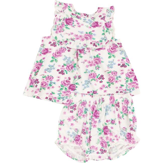 Ruffle Top & Bloomer, Cute Little Roses - Mixed Apparel Set - 1