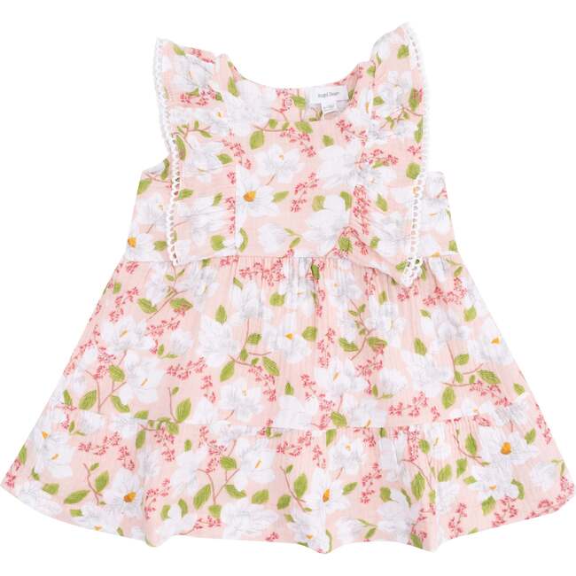 Picot Trim Edged Dress, Magnolias - Dresses - 1