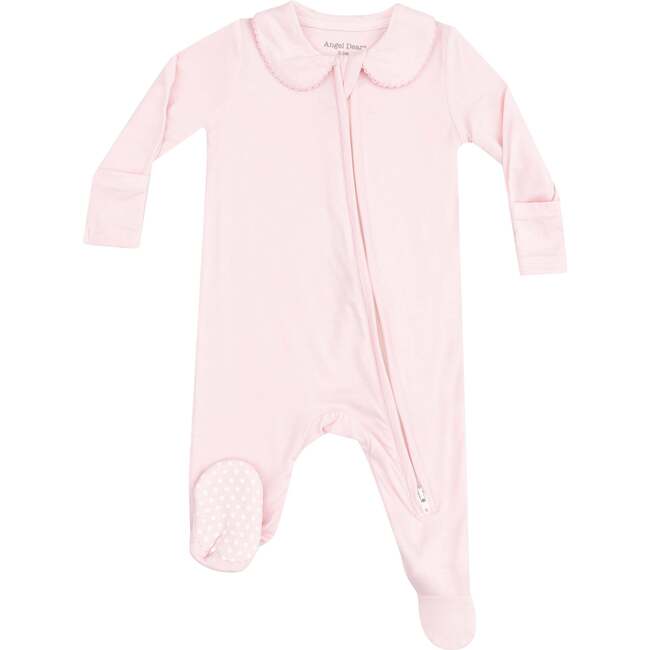 Peter Pan 2 Way Zipper Footie, Solid Classic Pink - Footie Pajamas - 1