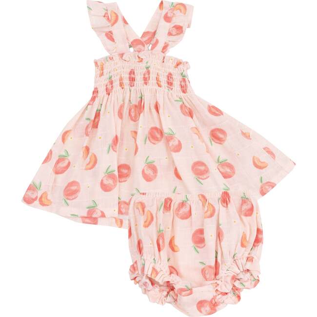 Ruffle Strap Smocked Top and Diaper Cover -Sweet Peach