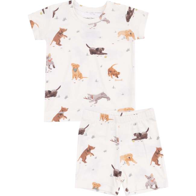 Loungewear Short Set, Watercolor Puppies - Mixed Apparel Set - 1