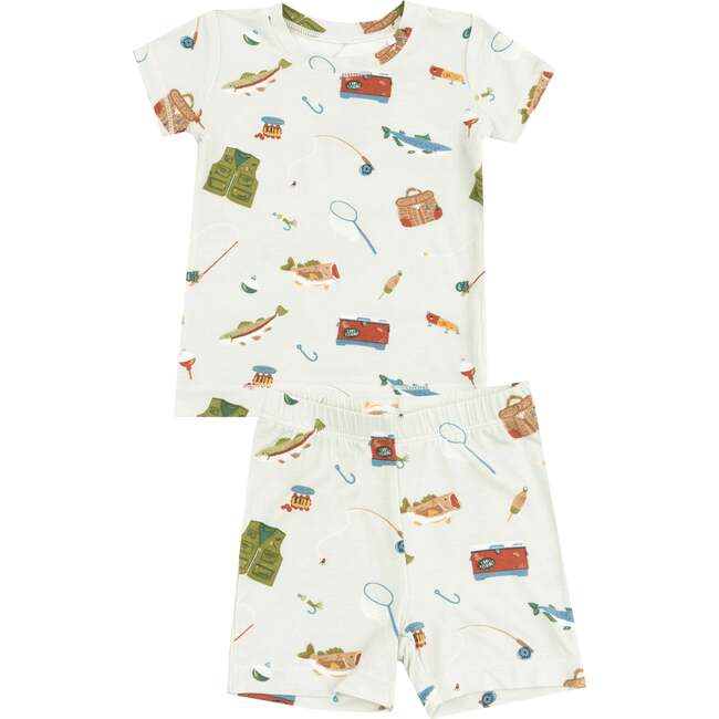 Loungewear Short Set, Fishing Things Green - Mixed Apparel Set - 1