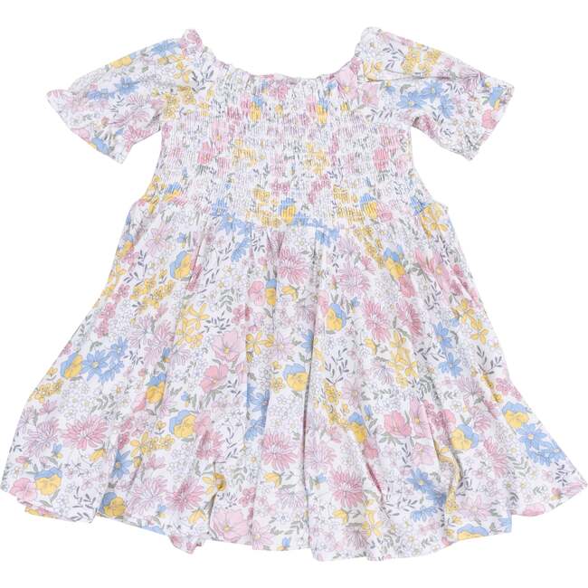 Puff Sleeve Smocked Dress, Viola Floral - Dresses - 1