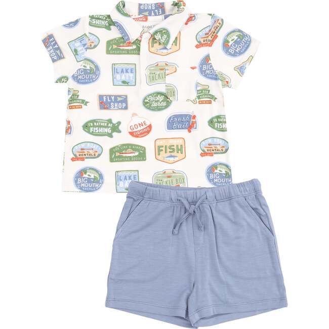 Polo Shirt & Short, Bait Shop Signage - Mixed Apparel Set - 1