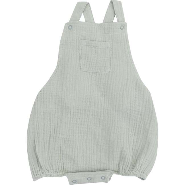 Pocket Sunsuit, Solid Muslin Desert Green - Rompers - 1
