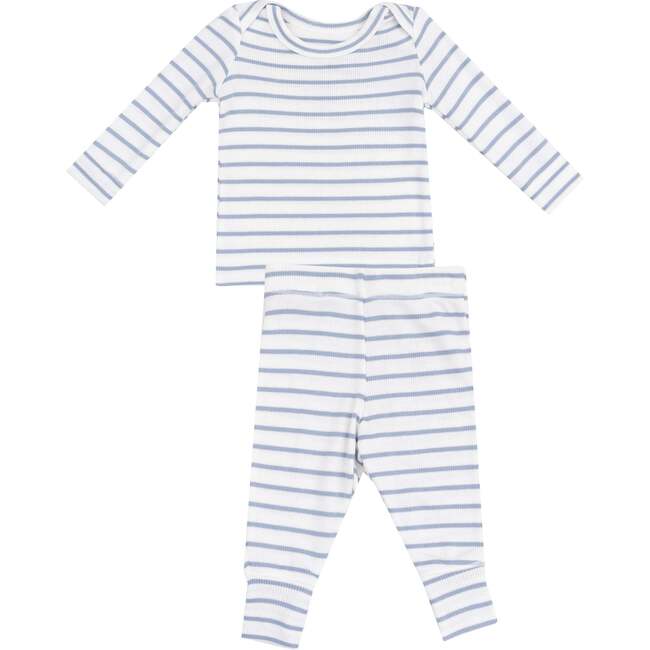 Lounge Wear Set, French Stripe Dusty Blue - Mixed Apparel Set - 1