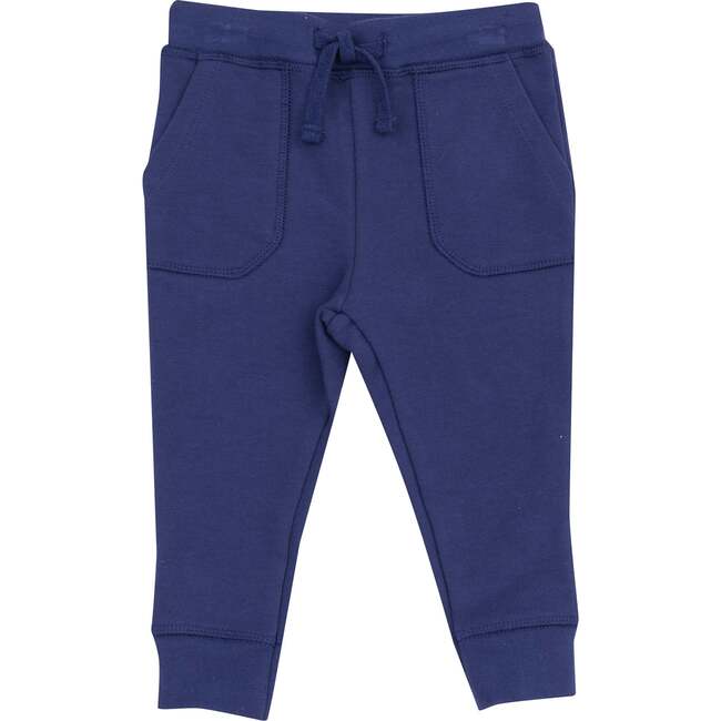 French Terry Jogger Pant, Navy - Pants - 1