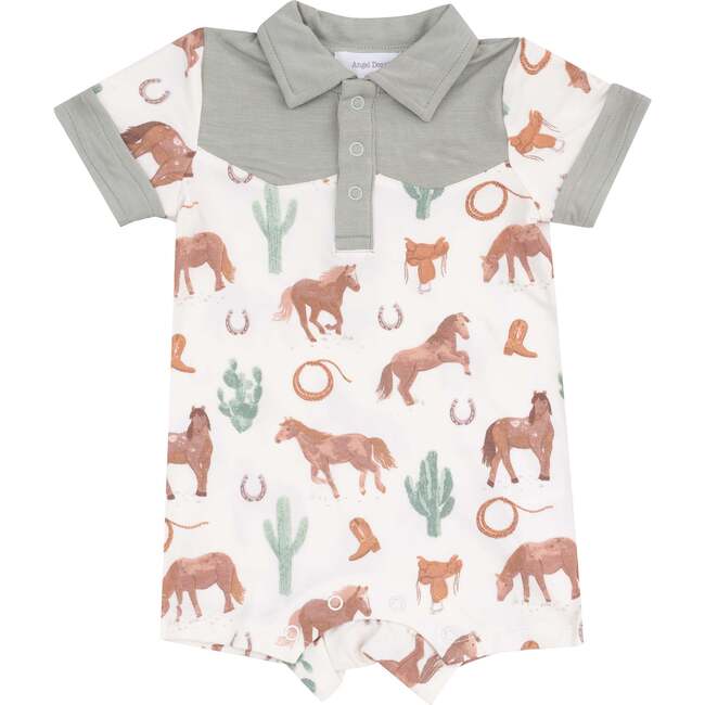 Cowboy Shortie, Western Horses - Rompers - 1