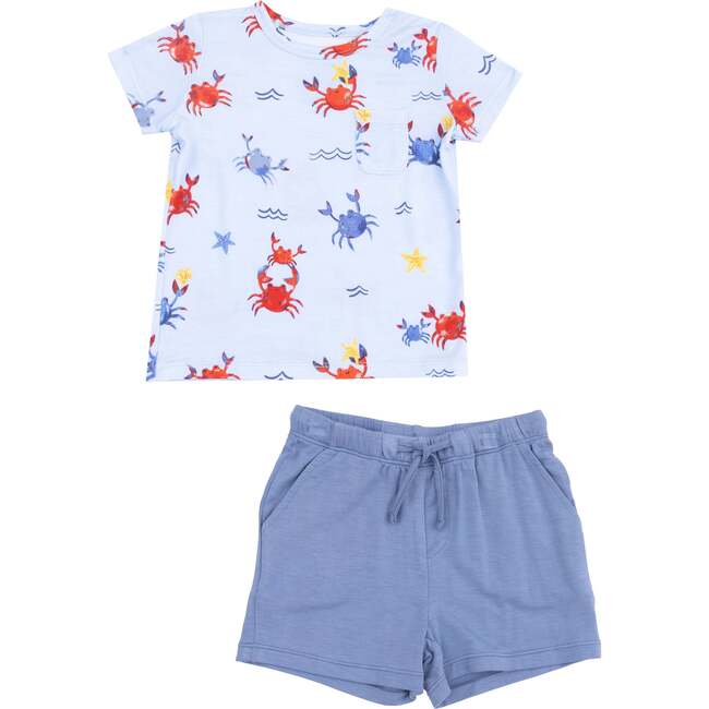 Crew Neck Tee and Short, Crayon Crabs - Mixed Apparel Set - 1