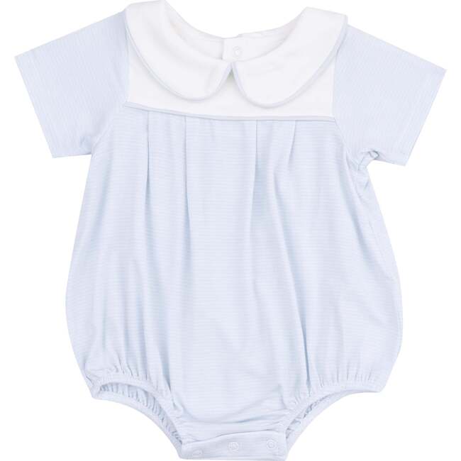 Classic Box Pleat Bubble, Stripe Classic Blue - Rompers - 1