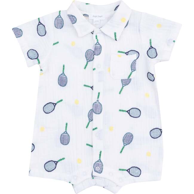 Button Down Polo Shortie, Tennis - Rompers - 1