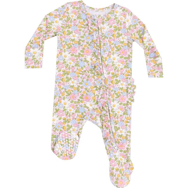 2 Way Zipper Ruffle Front Footie, Bubbly Baby Calico, mulit - Footie Pajamas - 1