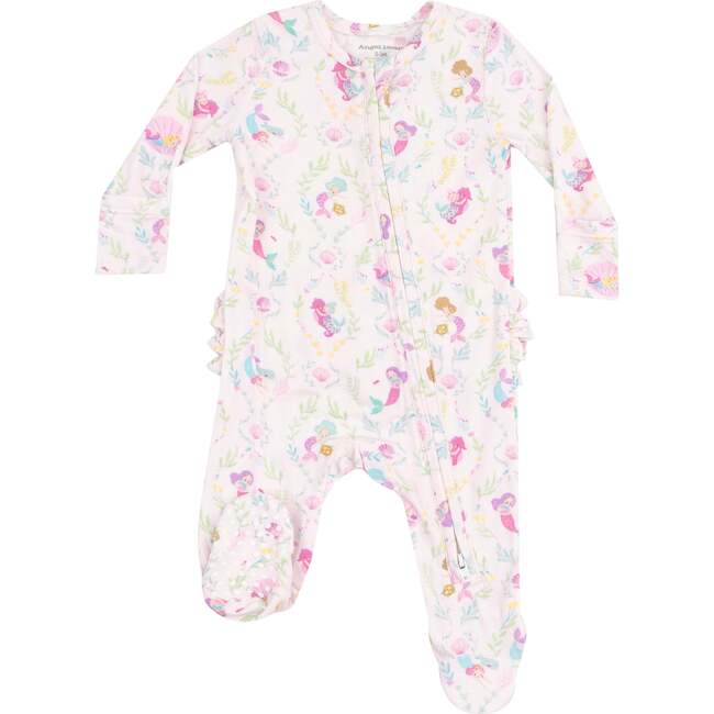 2 Way Zipper Ruffle Back Footie, Mermaids - Footie Pajamas - 1