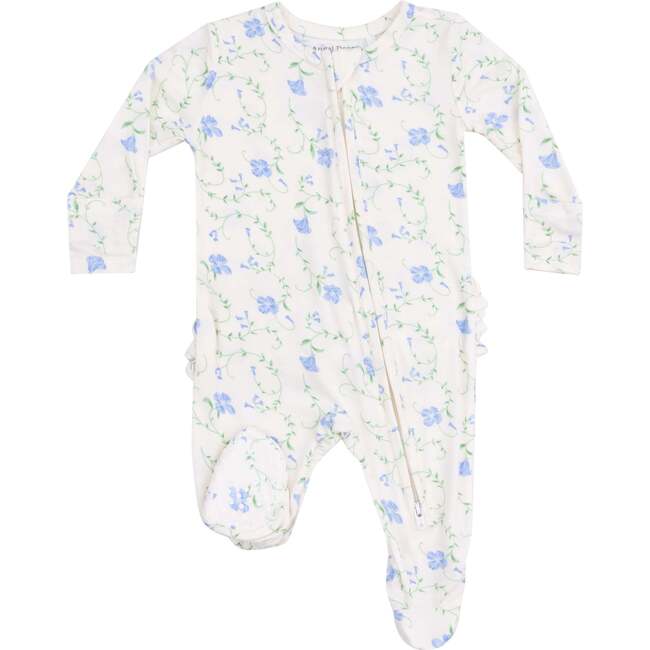 2 Way Zipper Ruffle Back Footie, Sweet Vines - Footie Pajamas - 1