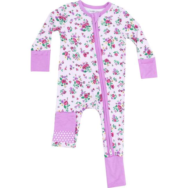 2 Way Zipper Romper, Preppy Roses - Rompers - 1