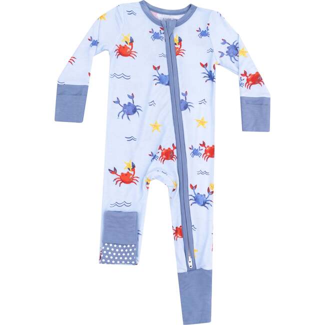 2 Way Zipper Romper, Crayon Crabs - Rompers - 1