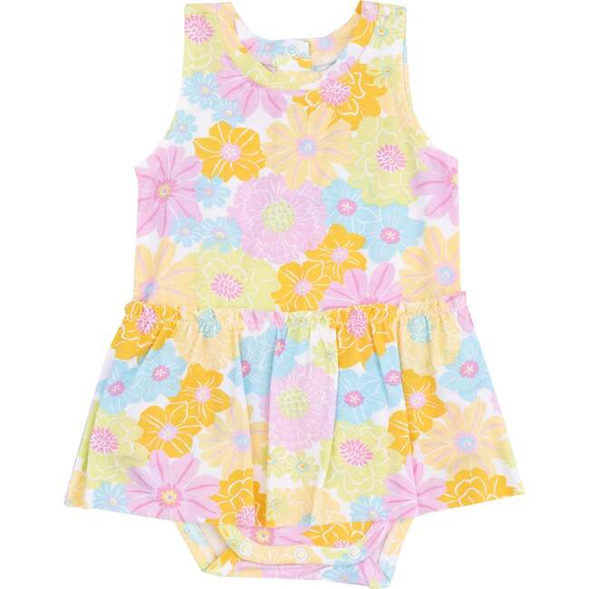 Bodysuit with Skirt, Sunny Dahlias - Dresses - 1