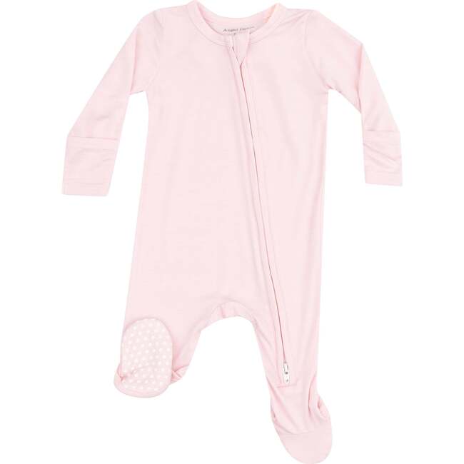 Angel Wing Footie, Solid Classic Pink - Footie Pajamas - 1